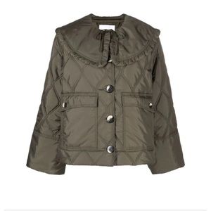 Ganni Detachable-Collar Quilted Jacket | Sz 36 EU